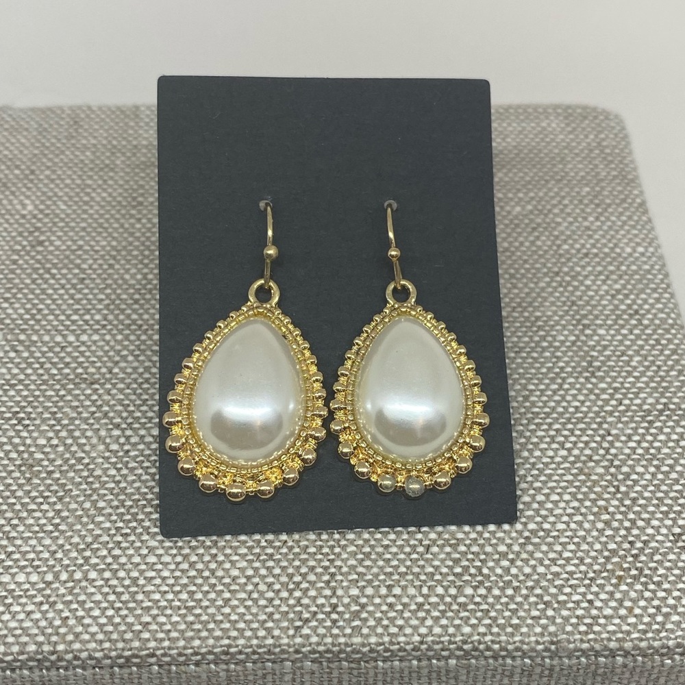 Faux Pearl teardrop earrings